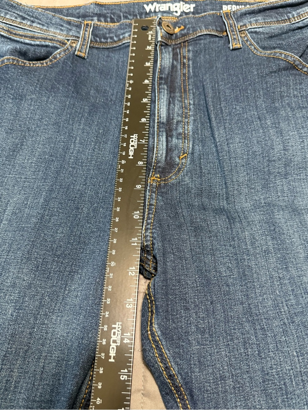 Wrangler Jeans Mens Regular Fit 38x32 Blue Denim - Picture 7 of 8